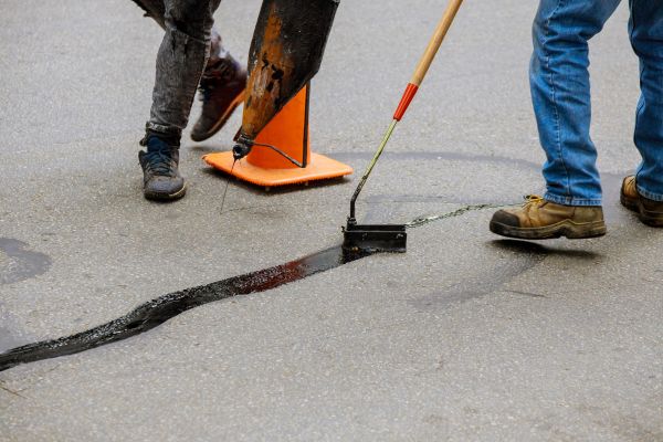 Parking Lot Crack Sealing in Spring